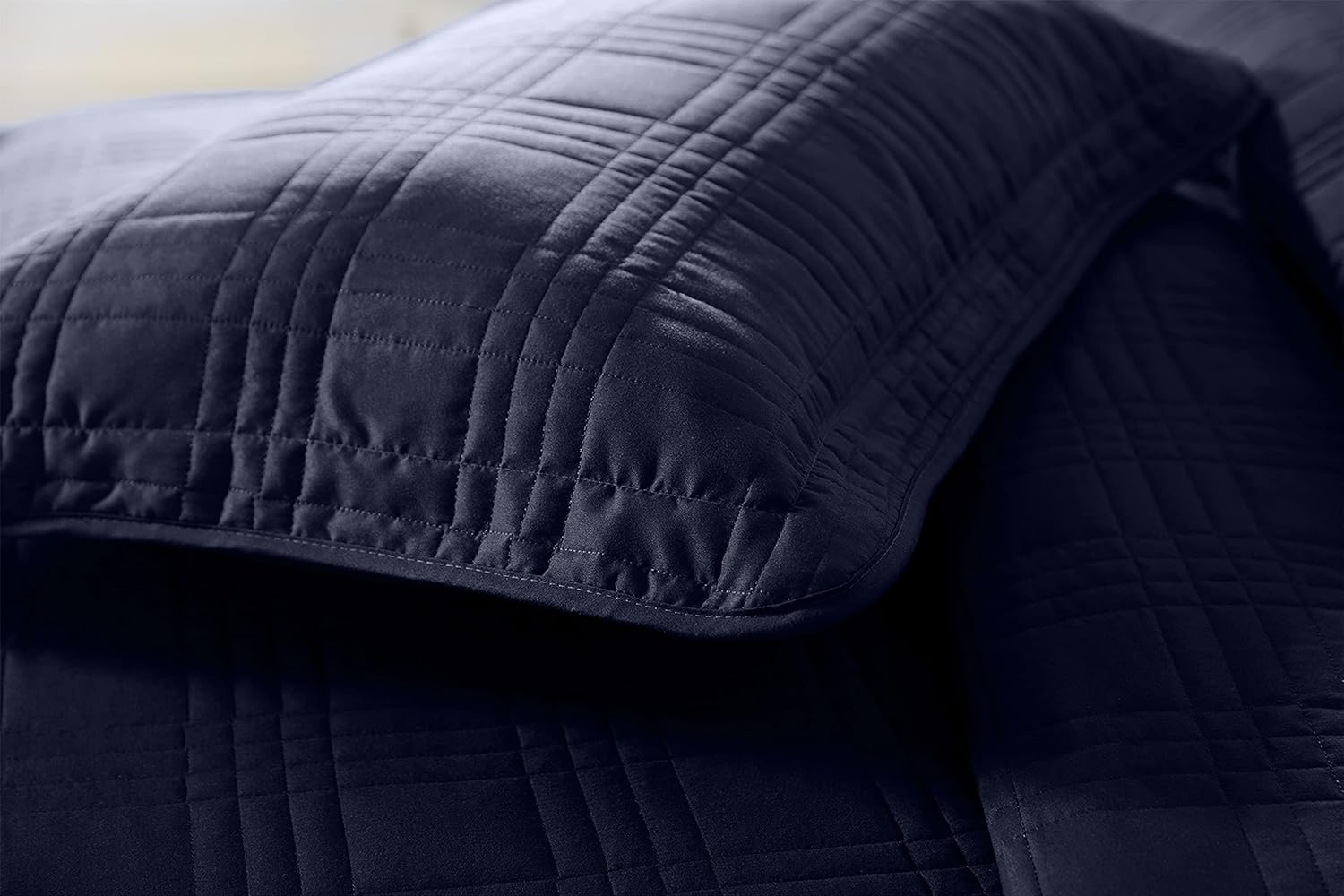 Chezmoi Kingston Queen Bedspread Set 3-Piece Navy