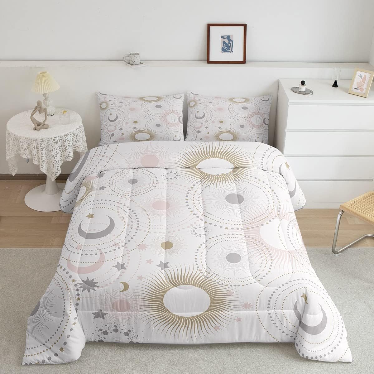 Homewish Stars and Moon Comforter Set Full Size