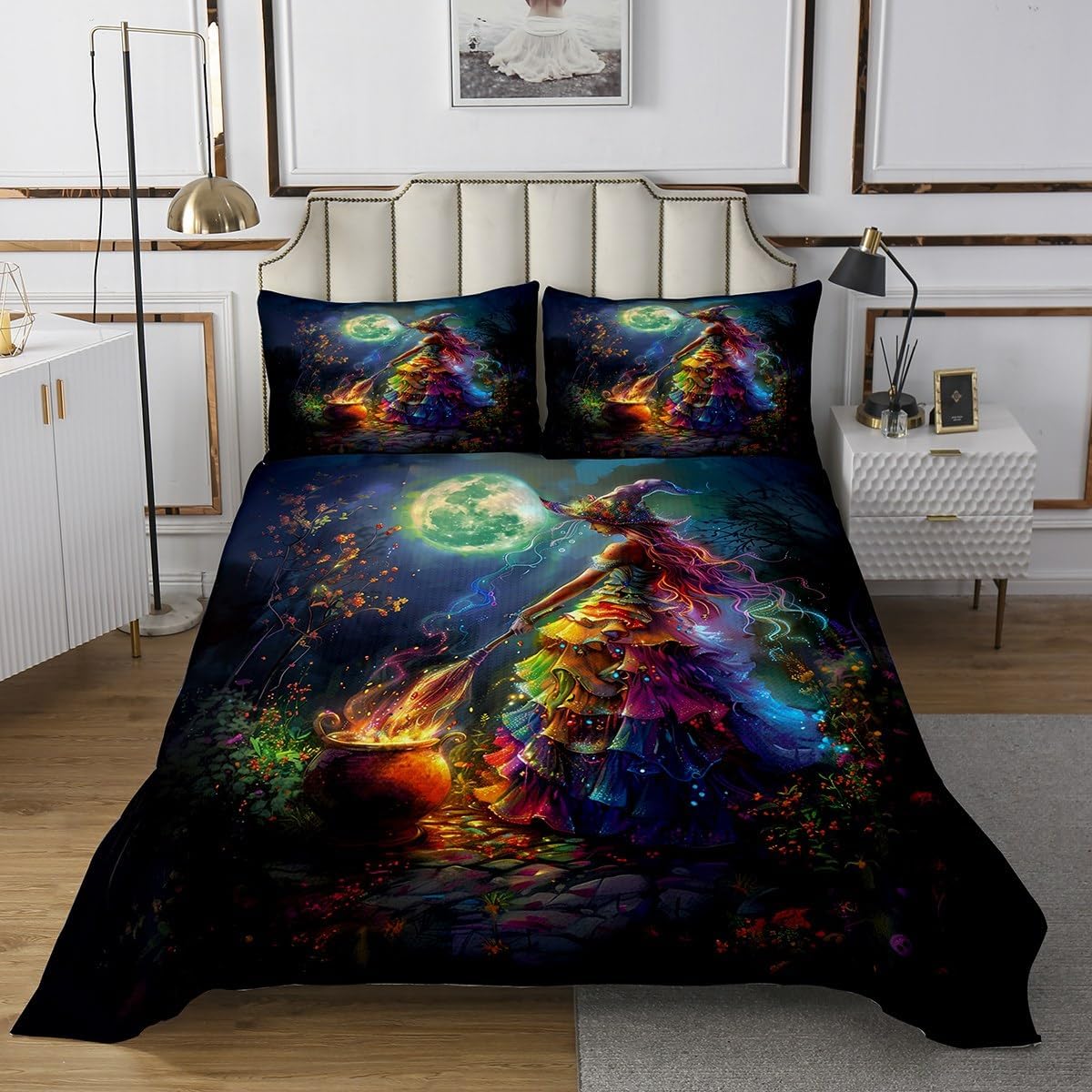 Manfei Witch Princess Queen Bedspread Set