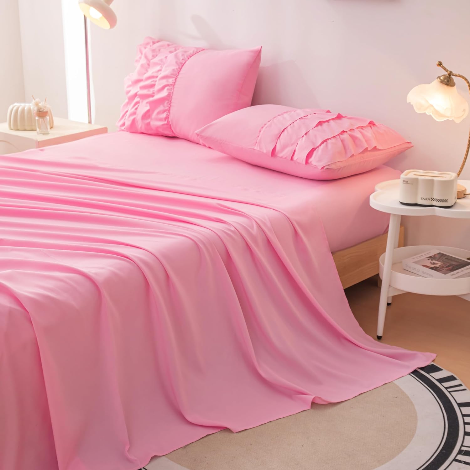 MWMWMW Pink Princess Comforter Set for Girls