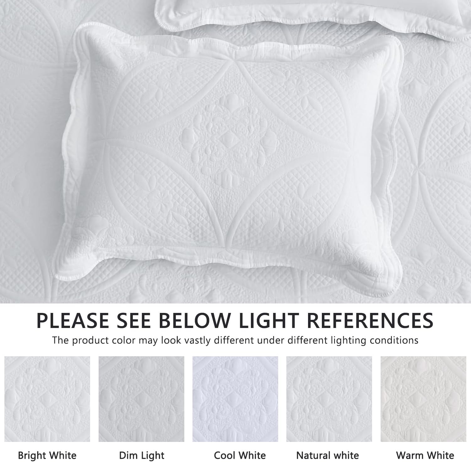 DaisyHuang Oversized Bedspread Set - 5 Piece White Reversible
