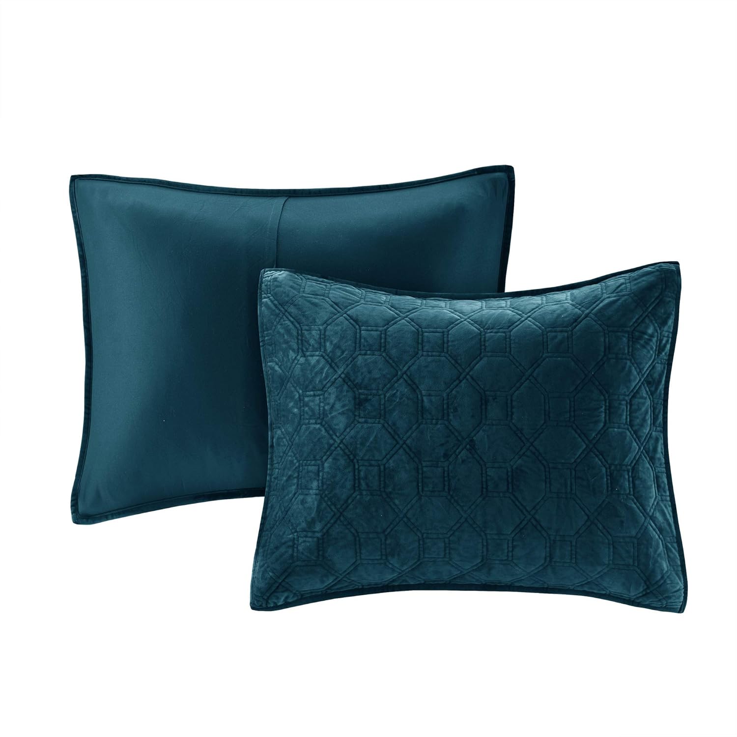 Madison Park Harper Velvet Quilt Set Teal 3 Piece