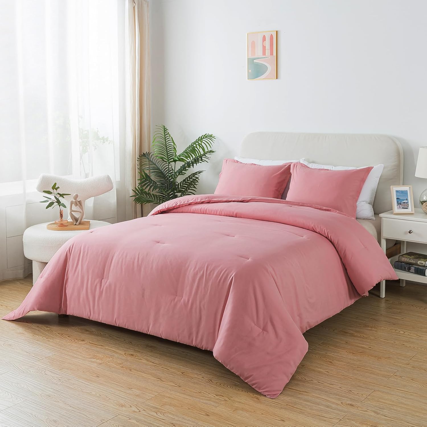 Caressma Pink Comforter Set King Size 3PCS 1
