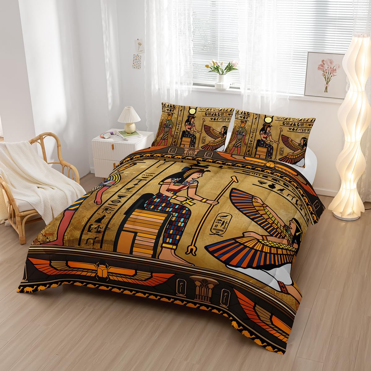 Nttopship Ancient Egypt Comforter Set for Kids