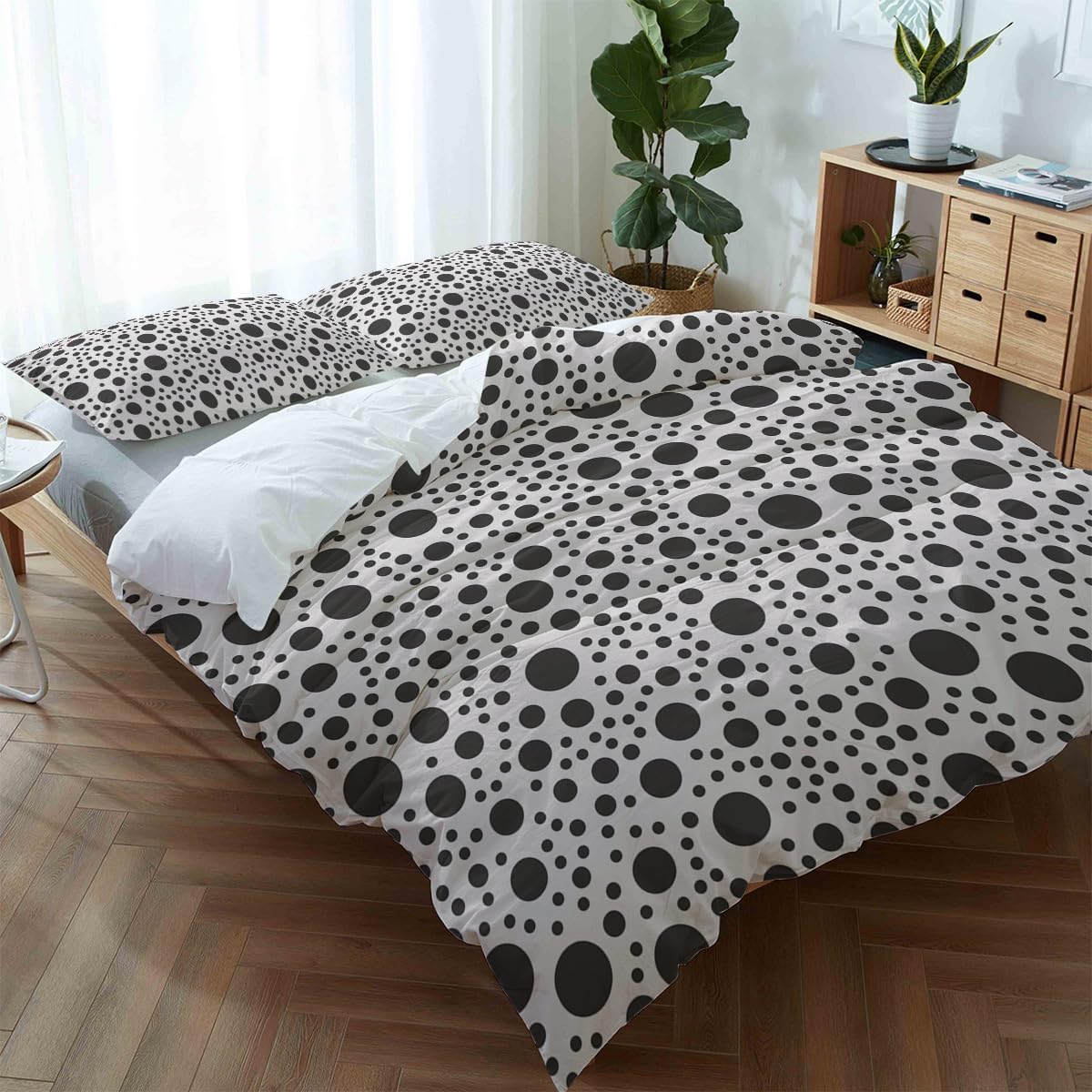 LooPoP California King Duvet Cover Set with Zipper and 2 Pillow Cases