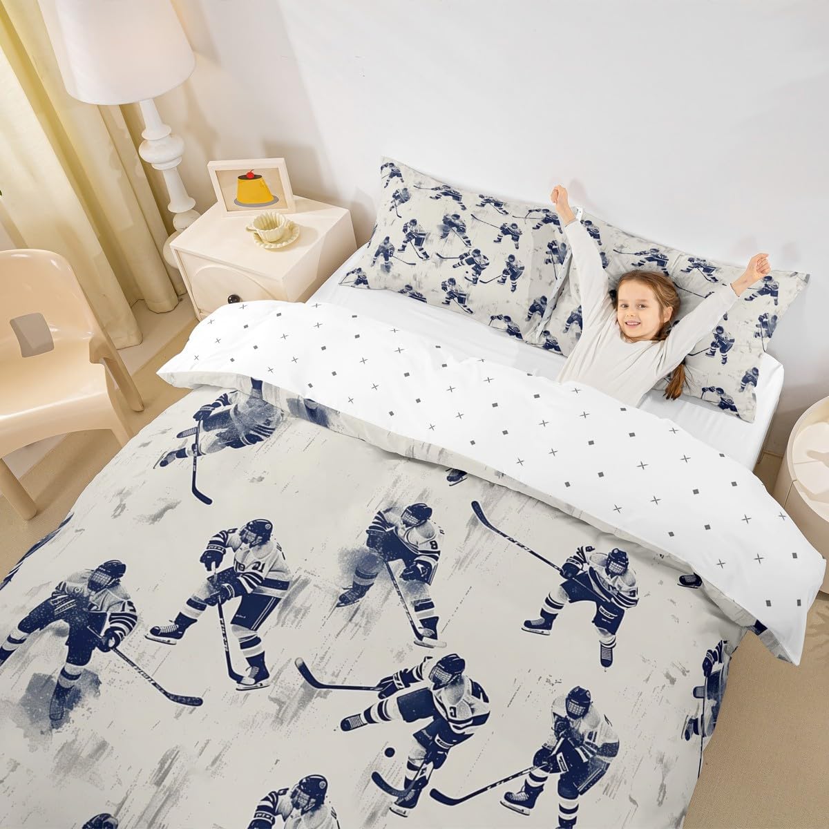Erosebridal Hockey Player Duvet Cover Set 1