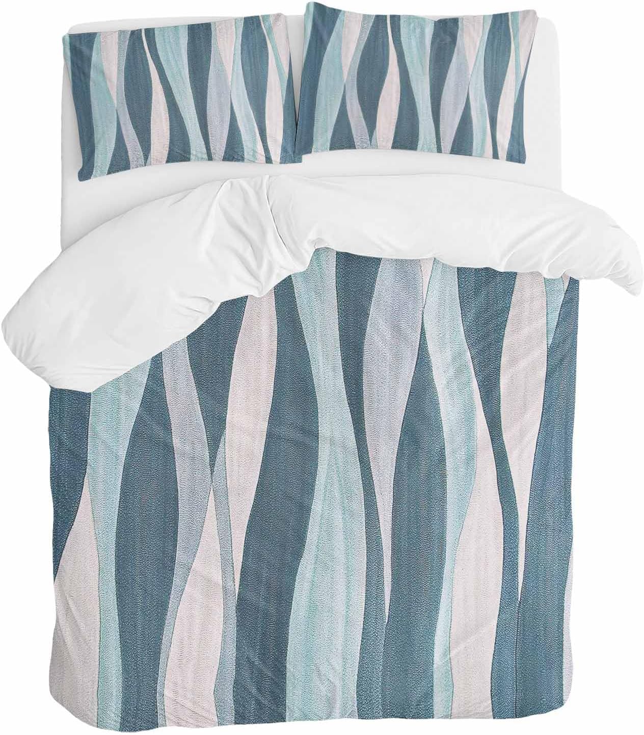 ZOE GARDEN Turquoise Blue Queen Duvet Cover Set 3pcs