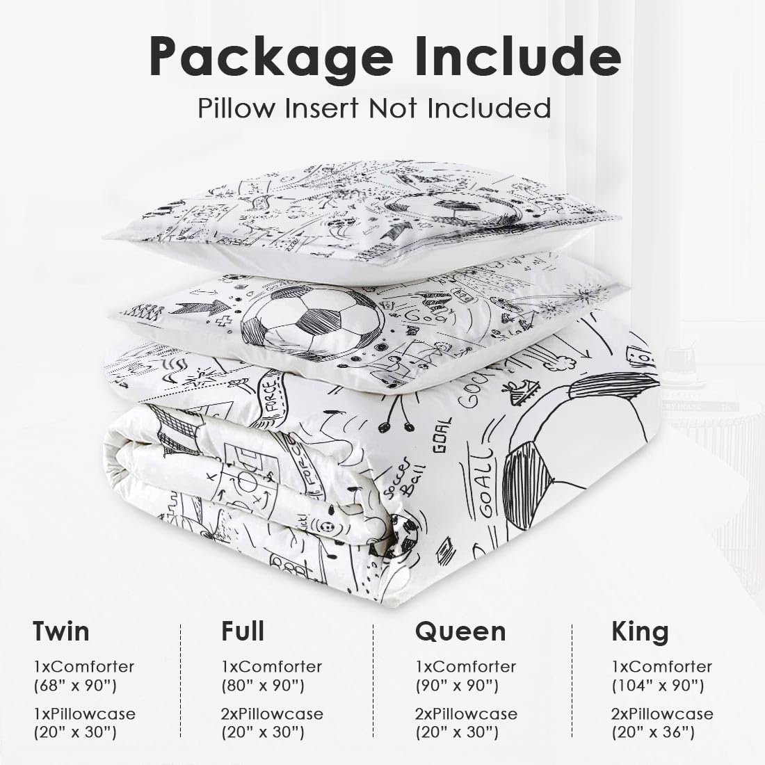 WeCozy Full Size Comforter Set with 2 Pillowcases