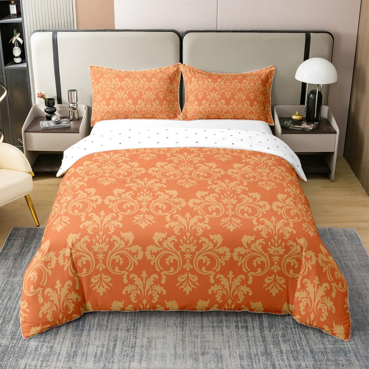 Erosebridal Damask Cotton Duvet Cover Set for Kids