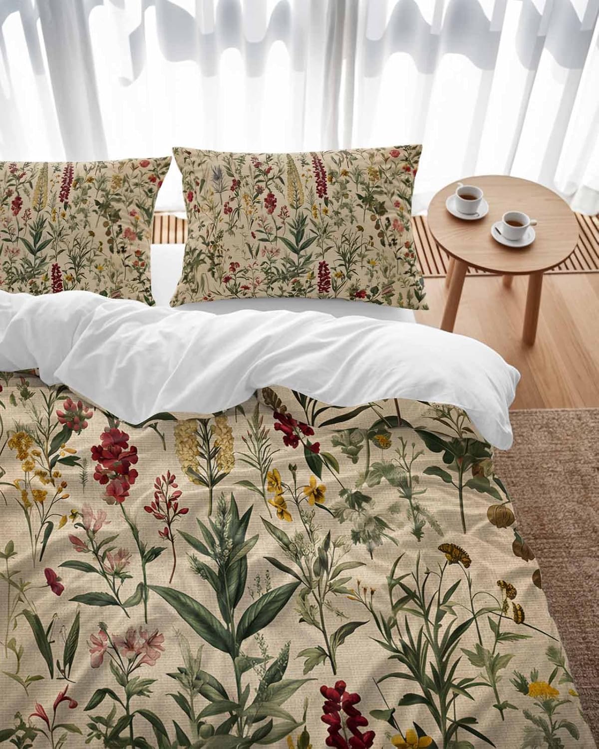 ZOE GARDEN Rustic Botanical Duvet Cover Set 3pc Full Size
