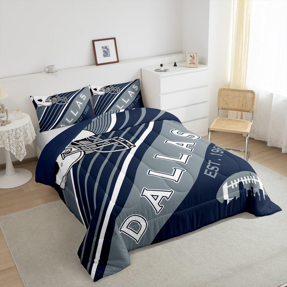 Erosebridal 2Pcs Football Comforter Set Twin Size