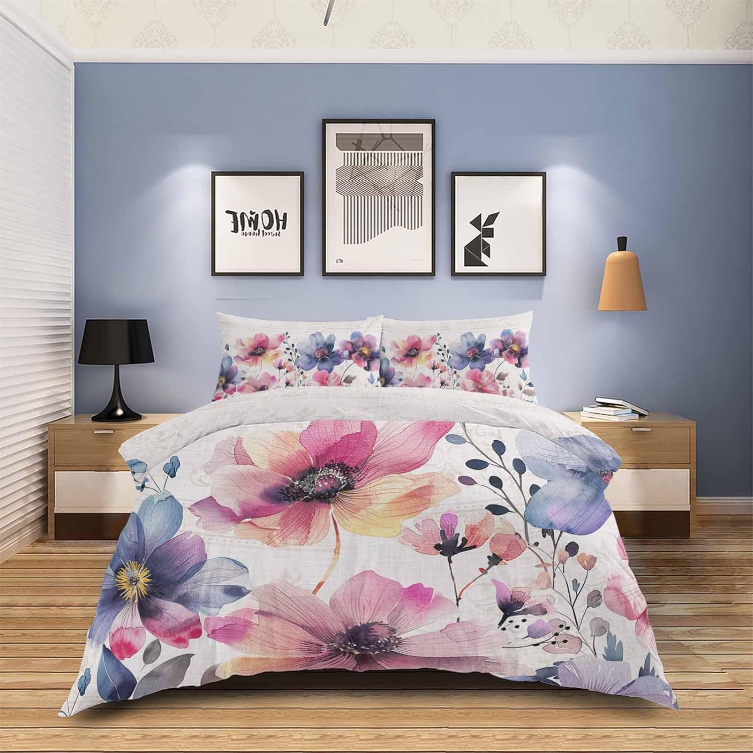 HelloWink 3 Piece King Size Duvet Cover Set