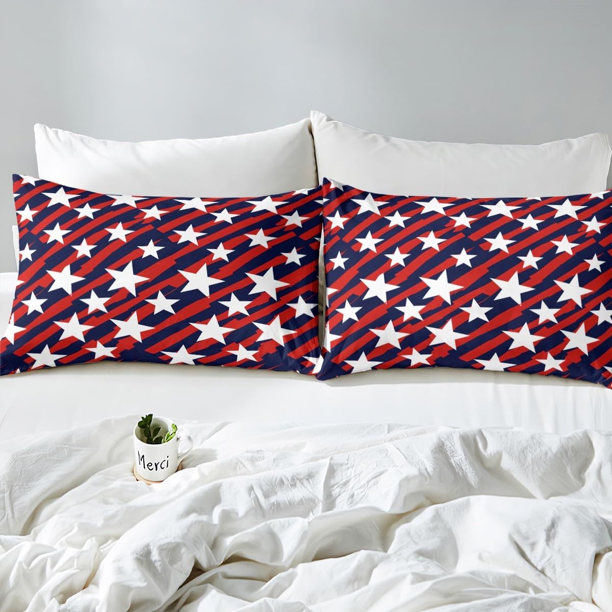 American Flag Duvet Cover Set Queen 4th of July Bedding