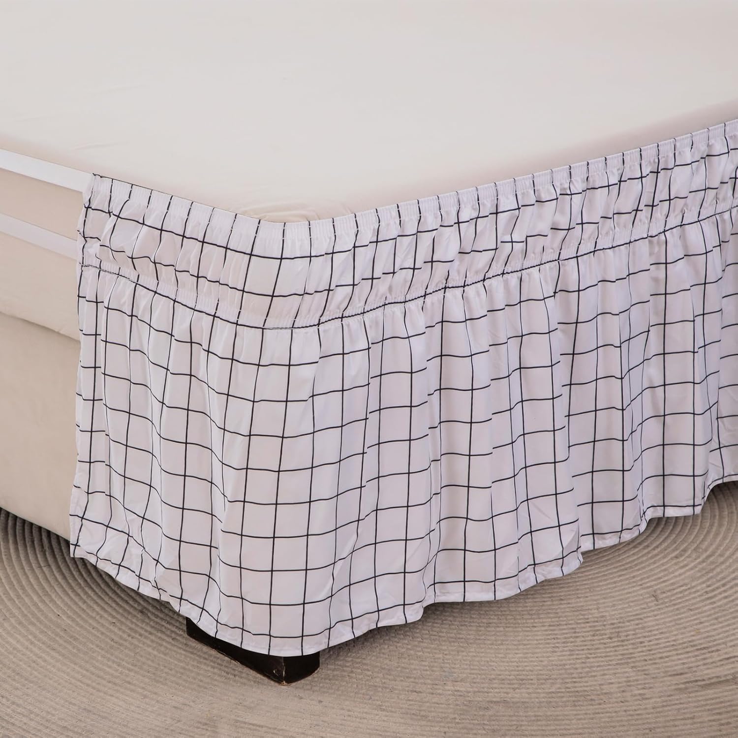 BESTORI Wrap Around Ruffled Bed Skirt Twin 39 x 75 15 Drop White
