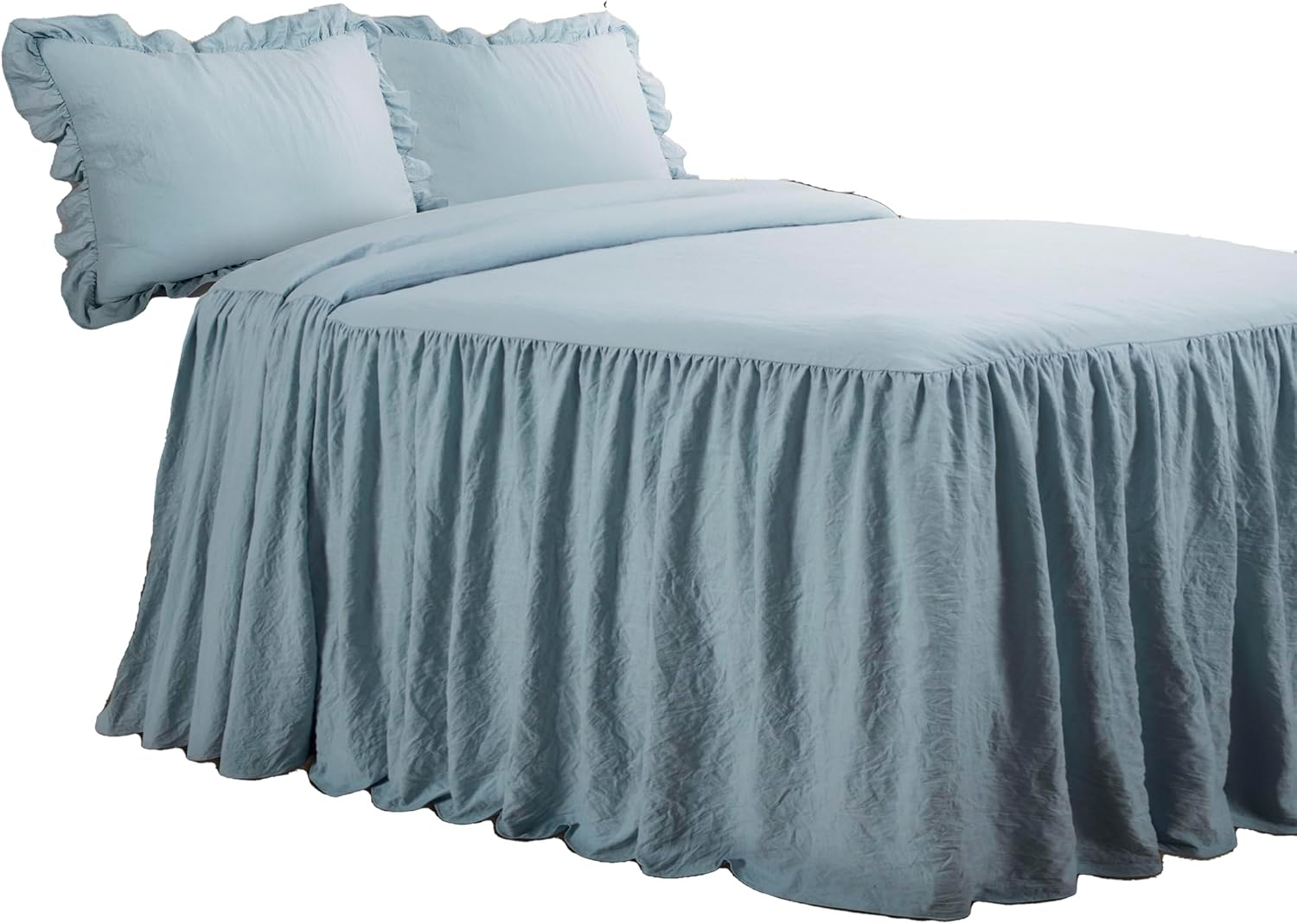 Lush Decor Ruffle Skirt Bedspread Set - Queen Lake Blue