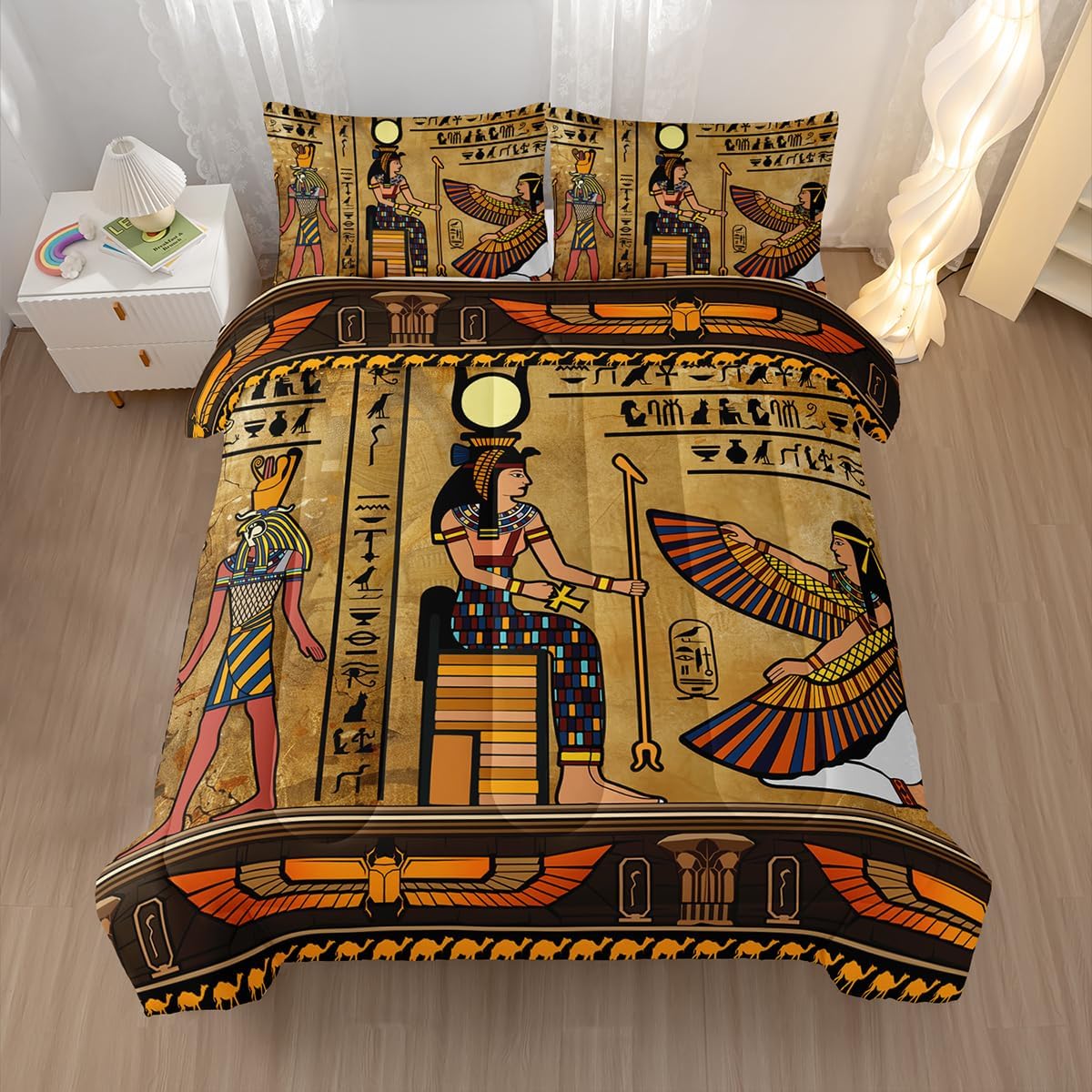 Nttopship Ancient Egypt Comforter Set for Kids