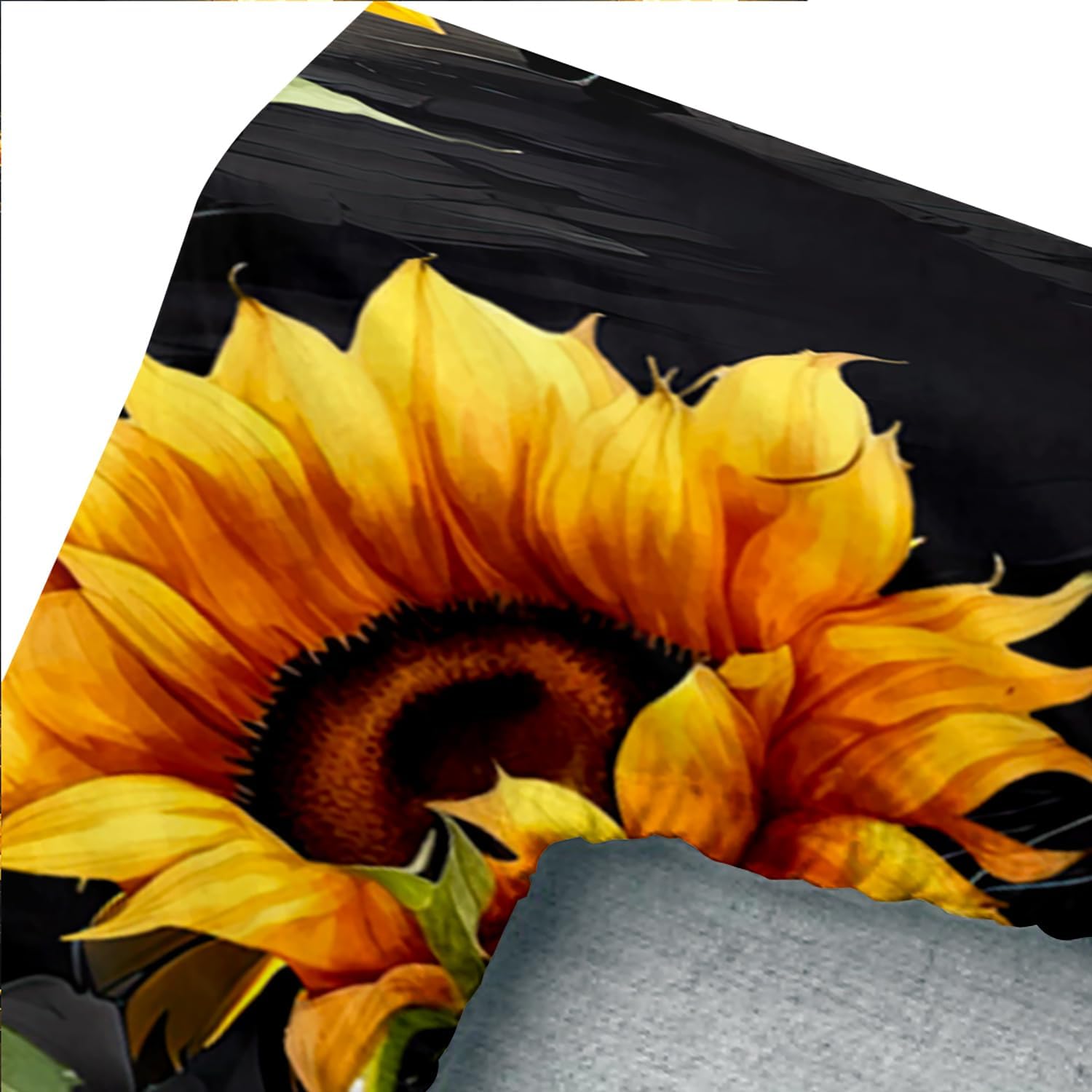 Gothic Skull Fitted Sheet with Sunflower Pattern Queen Size Set