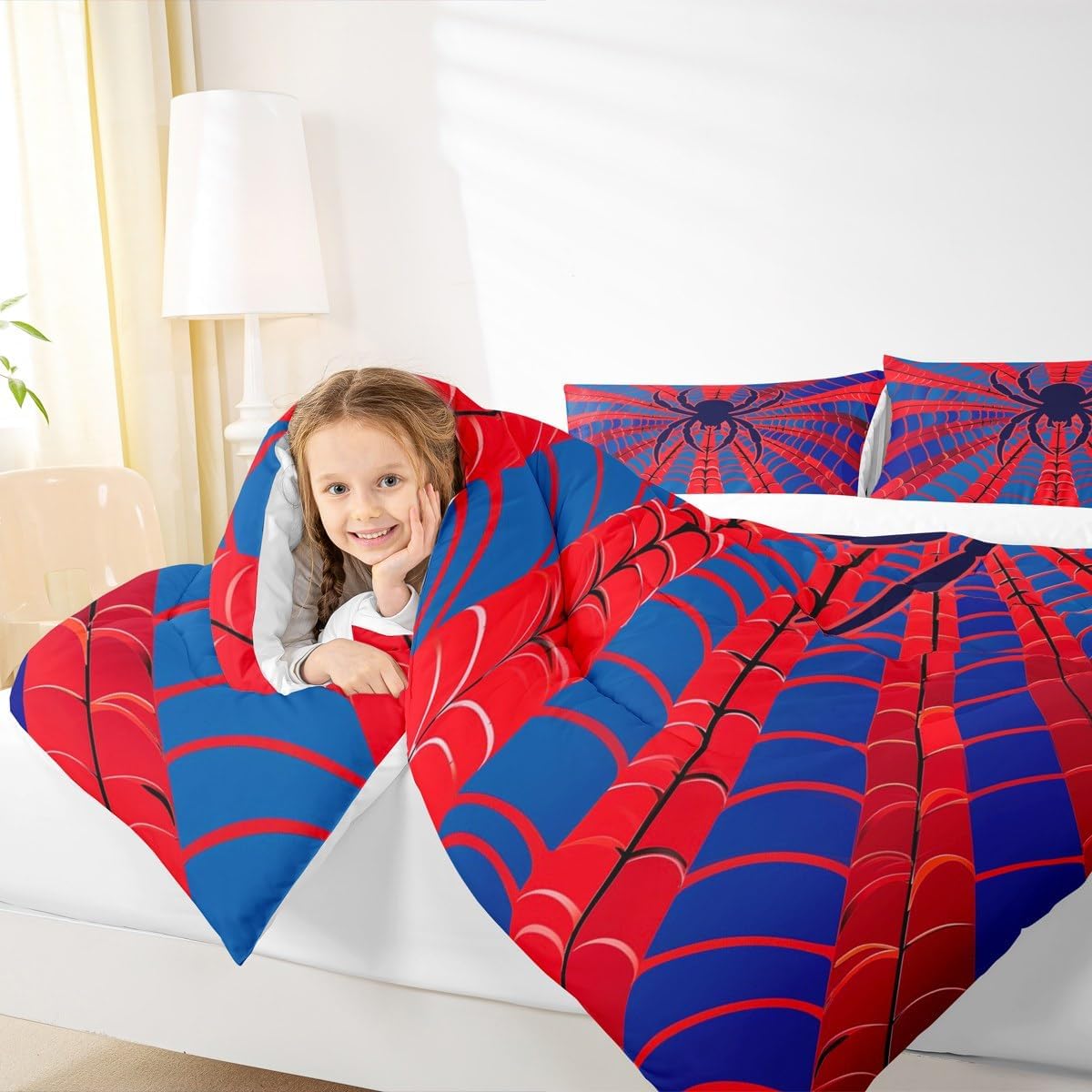 Manfei Spider Web Kids Comforter Set King Size