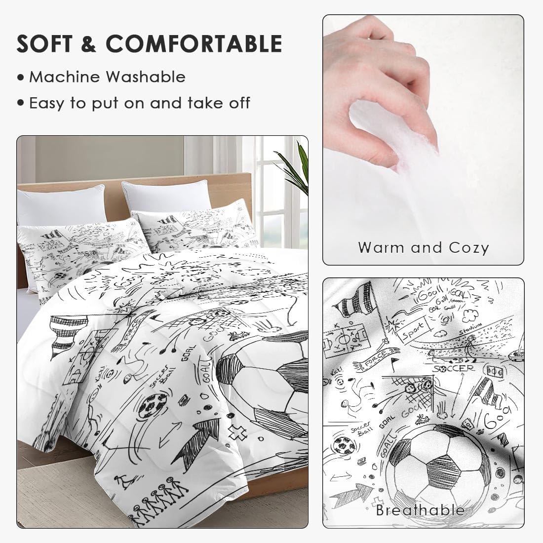WeCozy Full Size Comforter Set with 2 Pillowcases