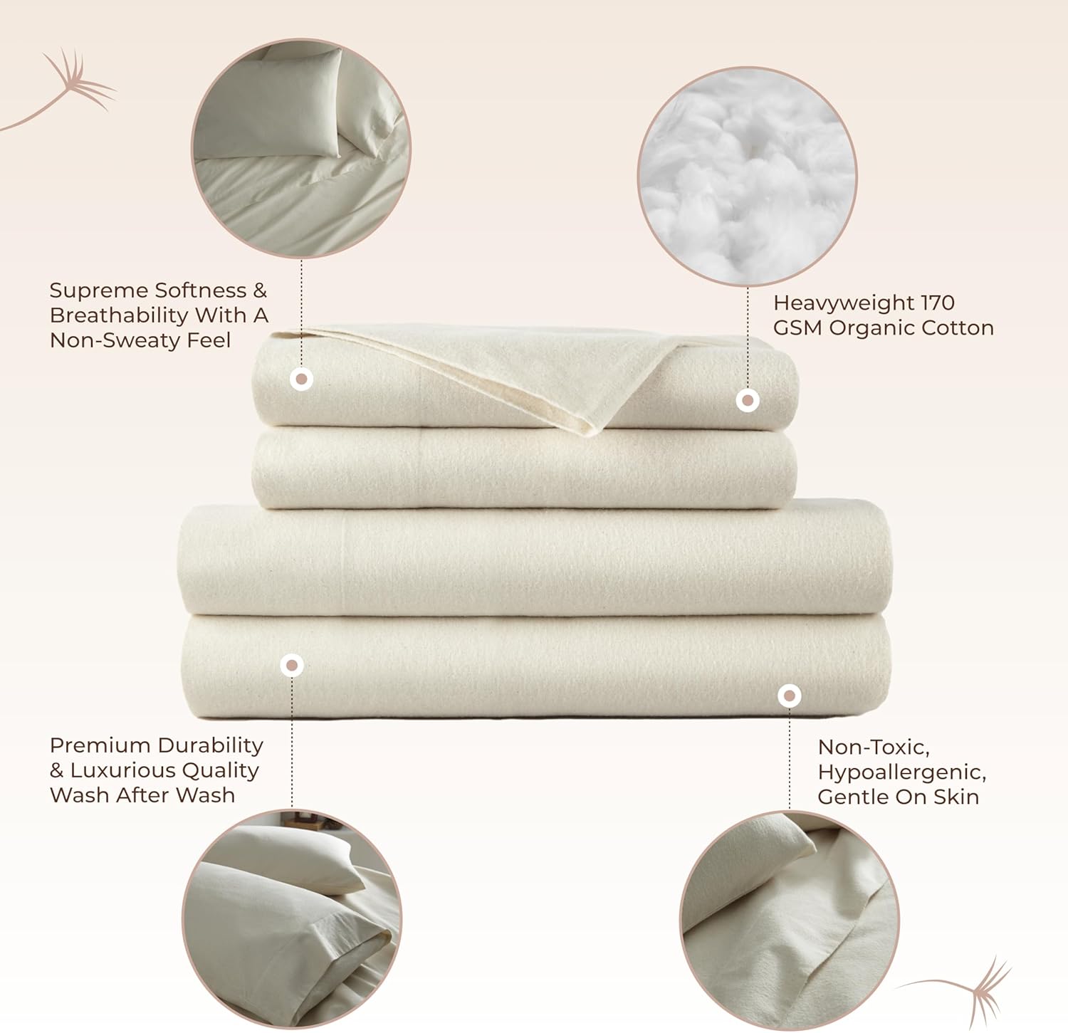 Whisper Organics Organic Flannel Sheets Twin XL Set