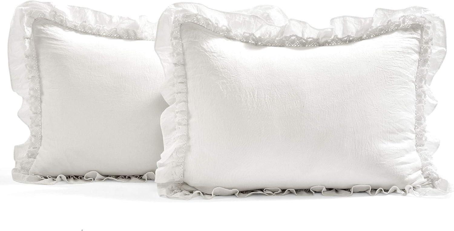 Lush Decor Ella Ruffle Lace Bedspread Set Queen White