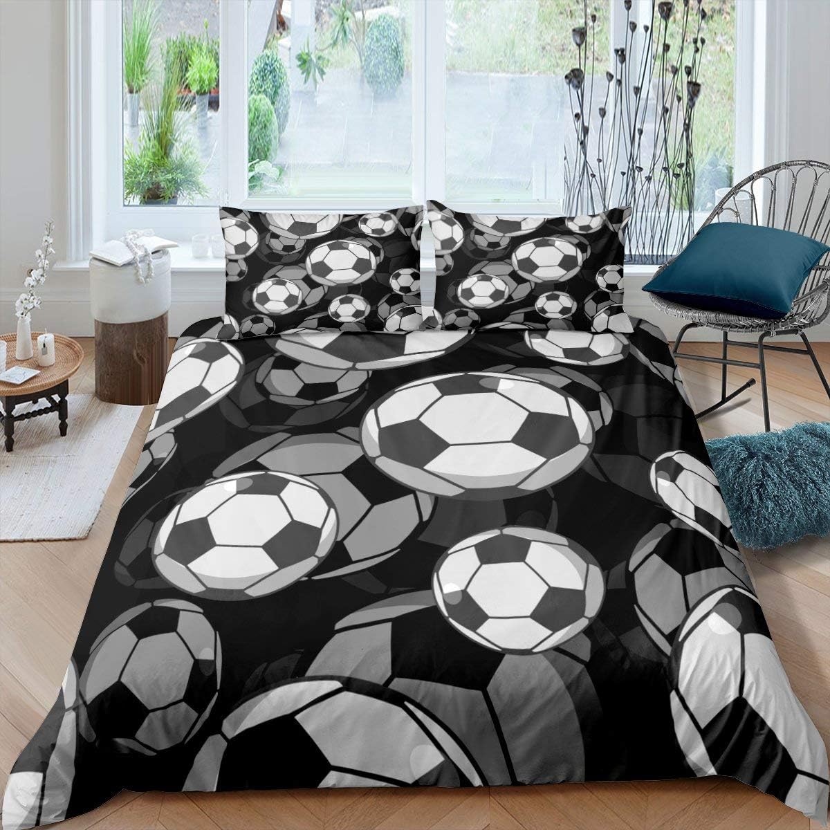 Erosebridal Kids Soccer Duvet Cover Set 2Pcs