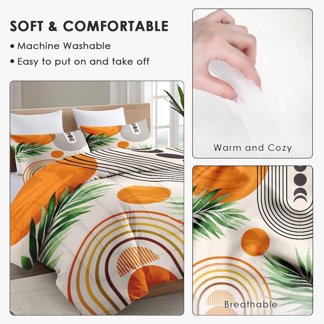 WeCozy King Size Comforter Set with 2 Pillowcases