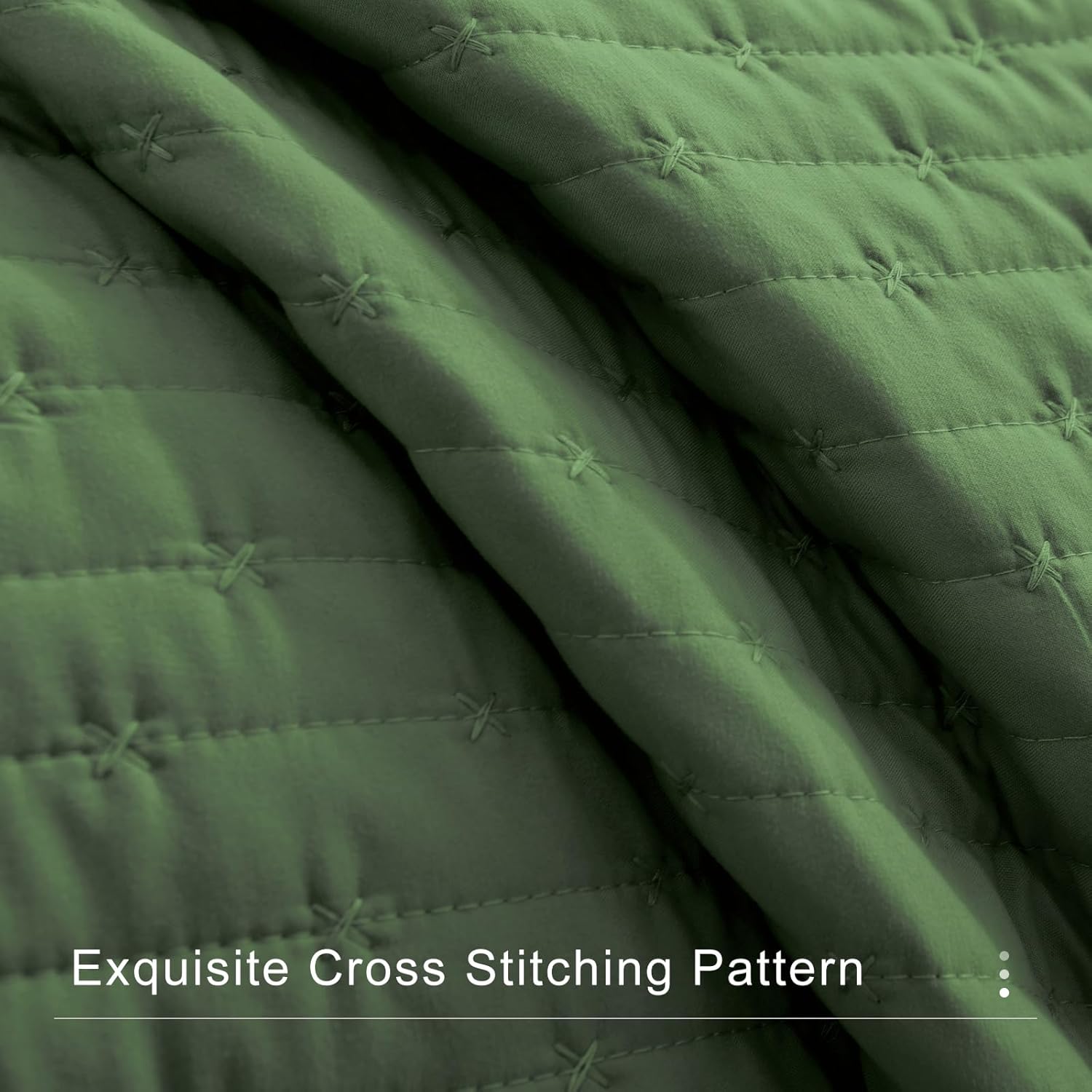 Masaca Olive Green Oversized Queen Quilt Set