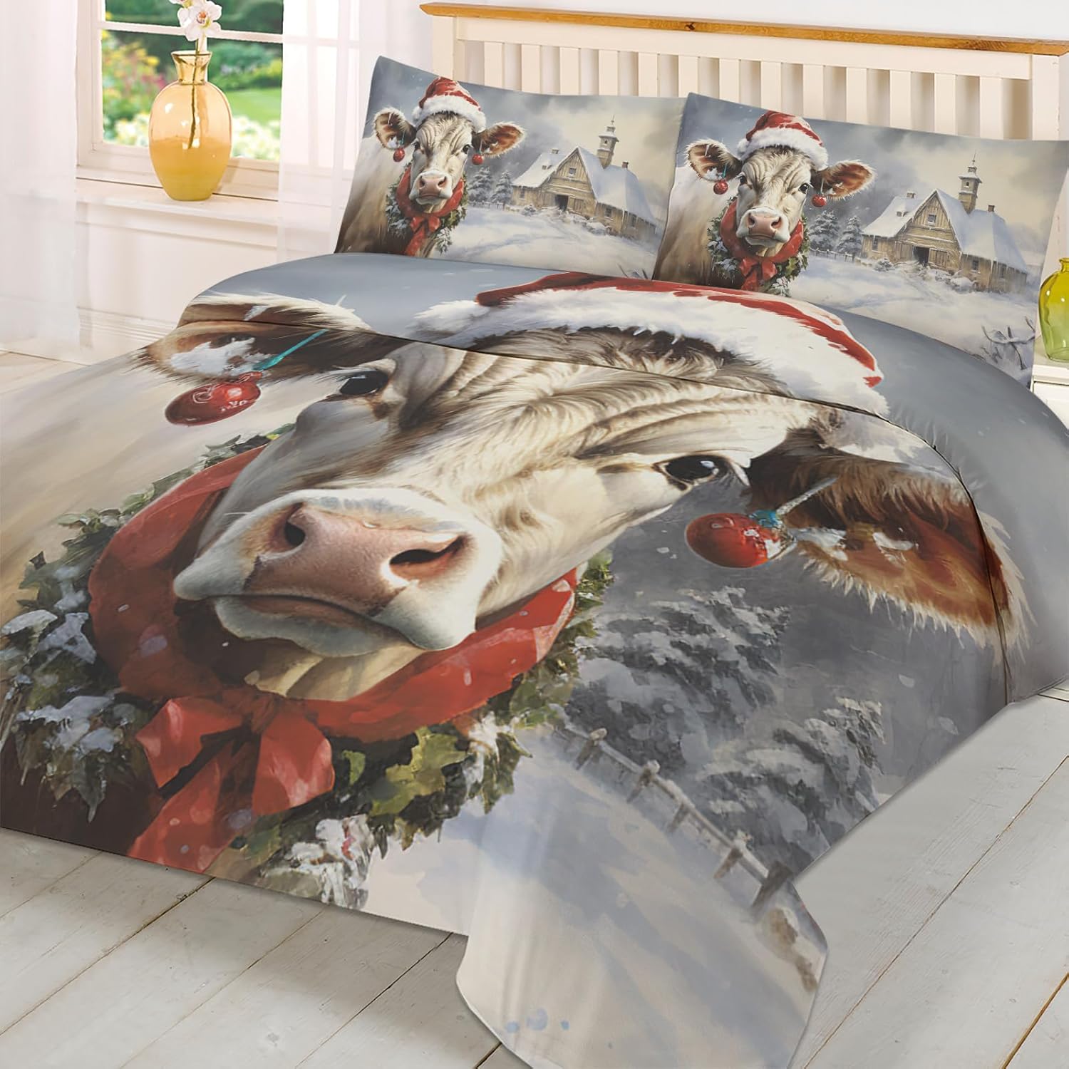 LooPoP Christmas Comforter Set California King 3 Piece