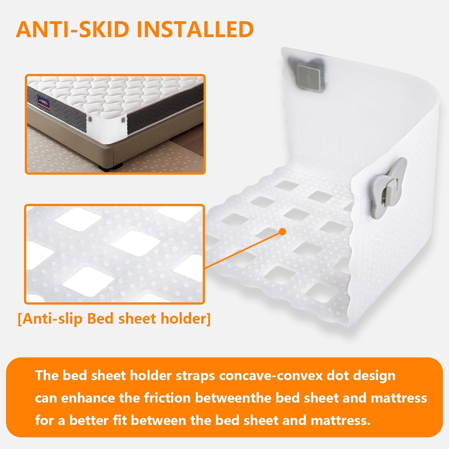 AOBOD Bed Sheet Holders - Firm Tight for All Sizes Grey