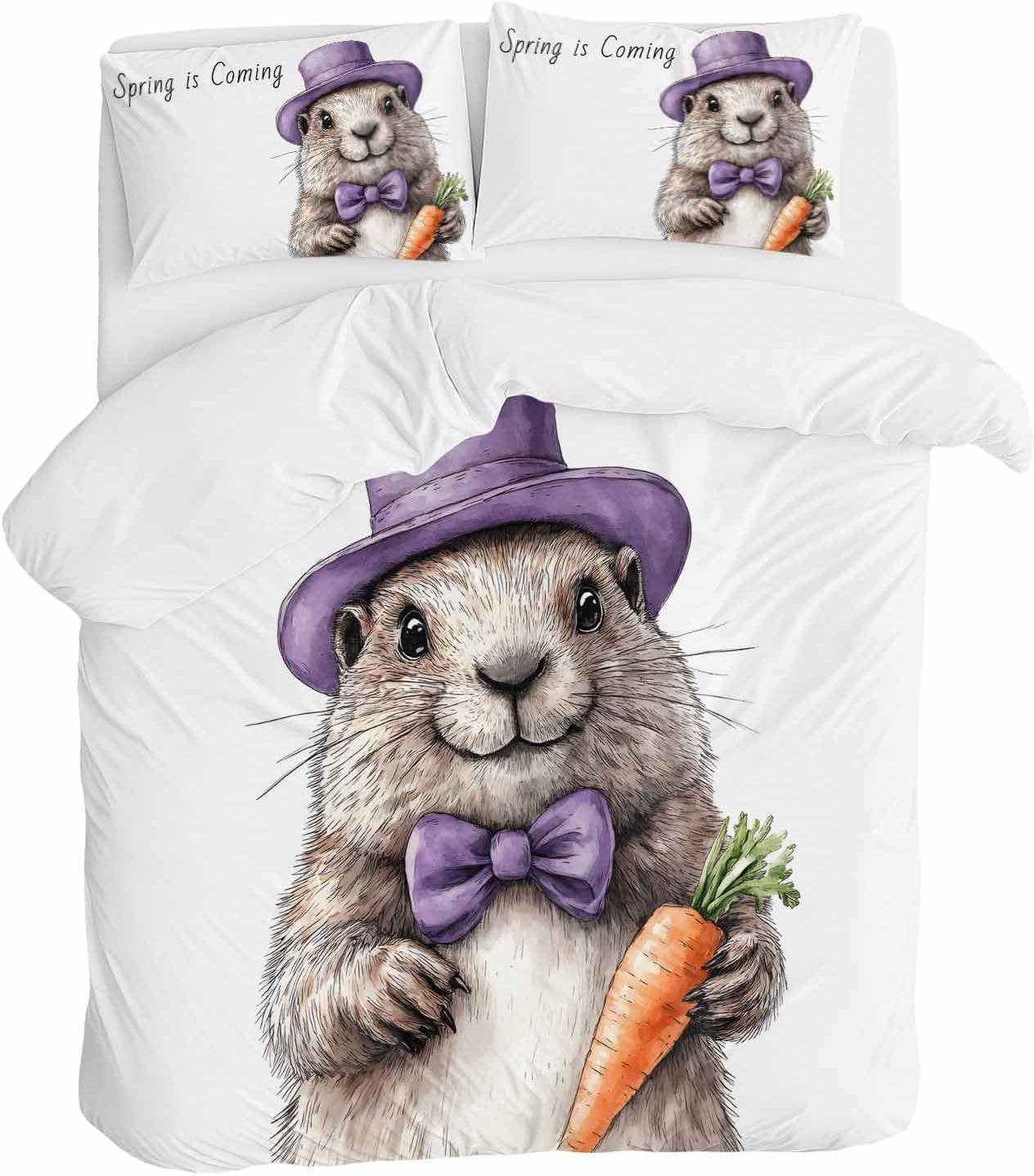 ZOE GARDEN Groundhog Day Cal King Duvet Cover Set