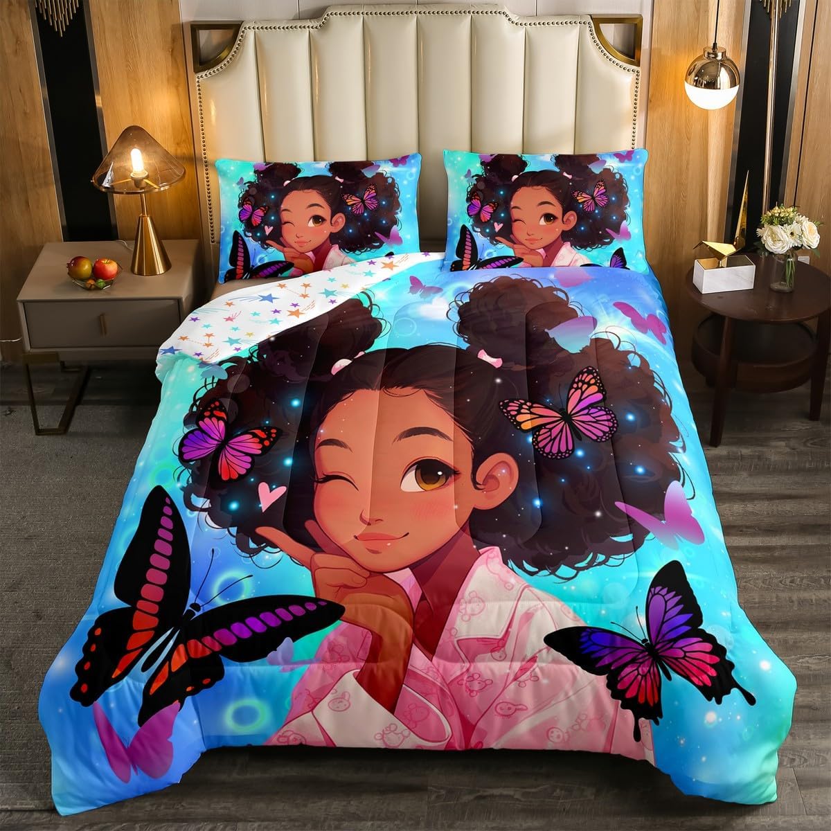 Cute Black Girls Comforter Set - Full Size