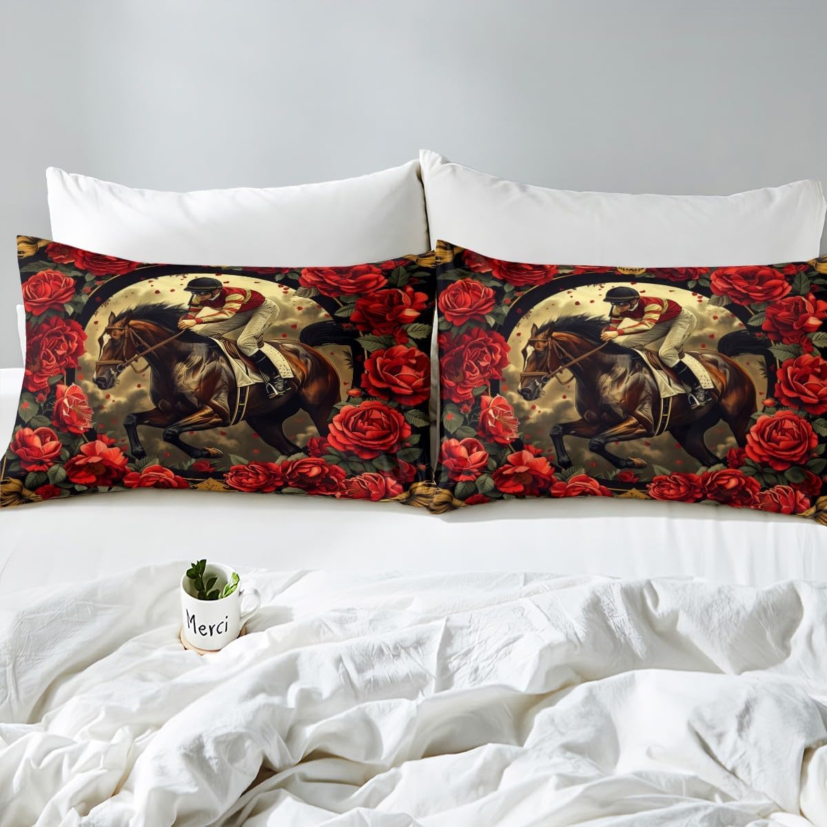 Manfei Western Cowboy Duvet Cover Set Twin Size