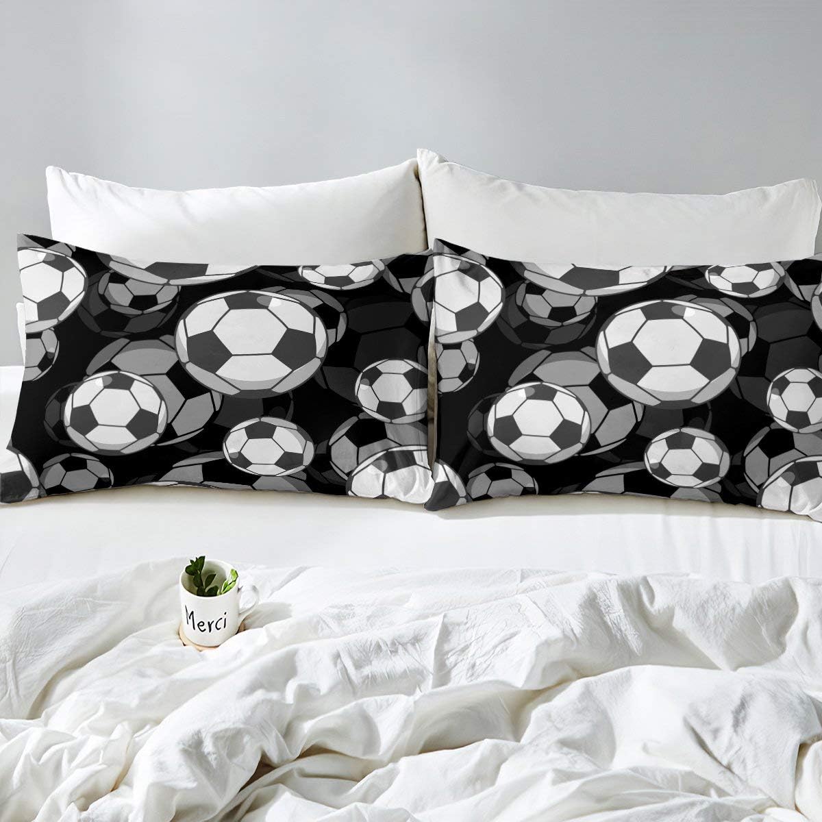 Erosebridal Kids Soccer Duvet Cover Set 2Pcs