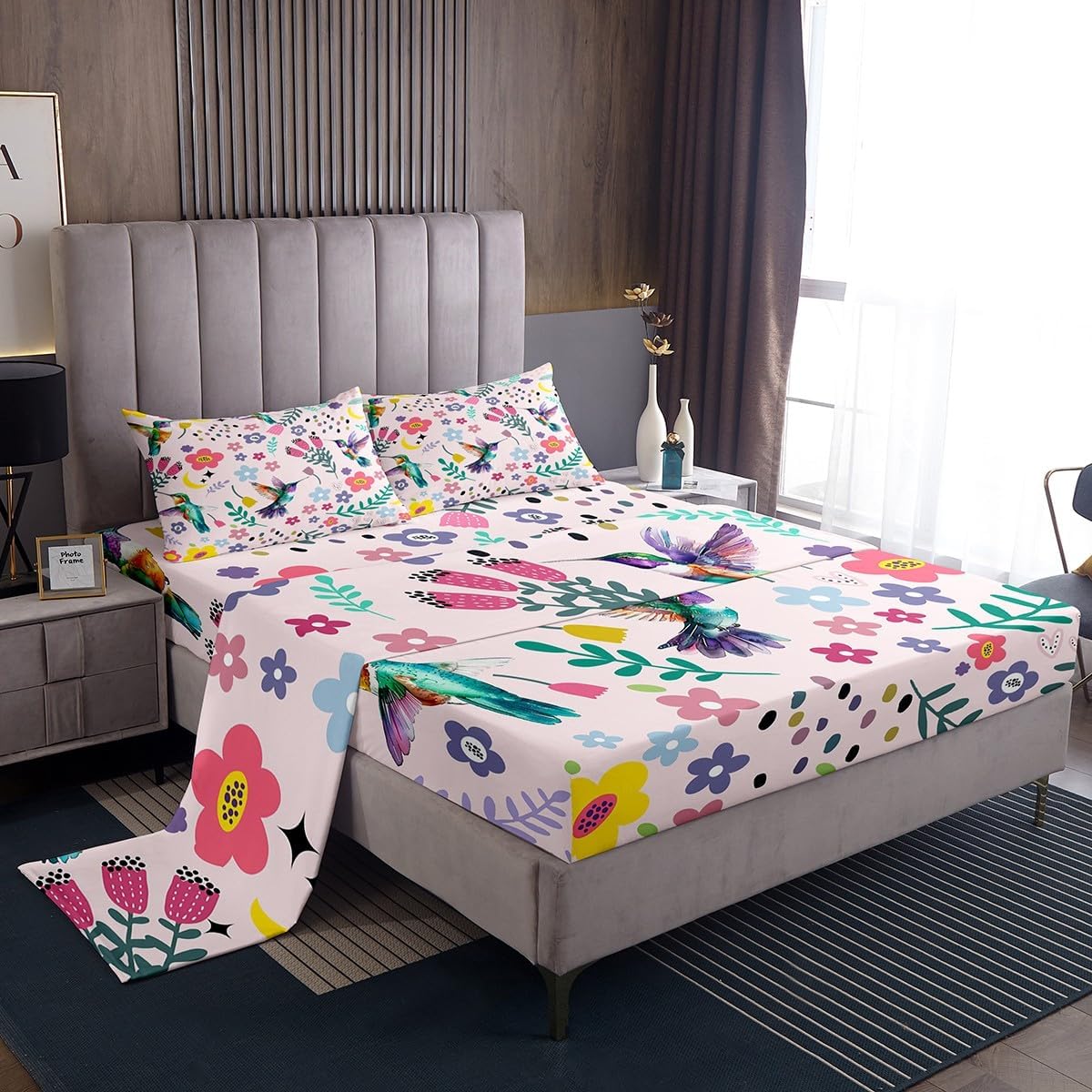 Erosebridal Hummingbird Sheet Set Queen Size