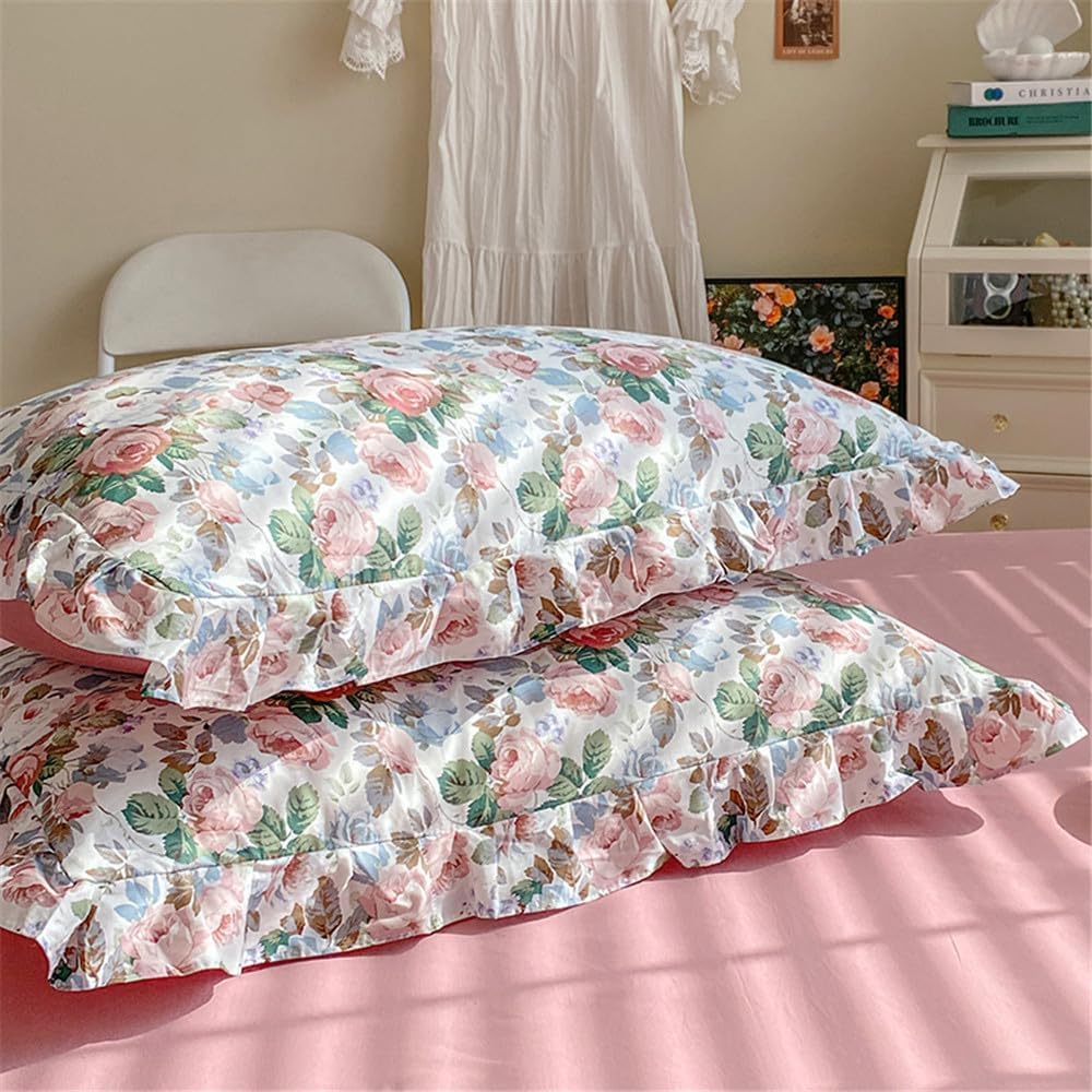 4 Piece Shabby Chic Duvet Cover Set for Girls Kids Teens