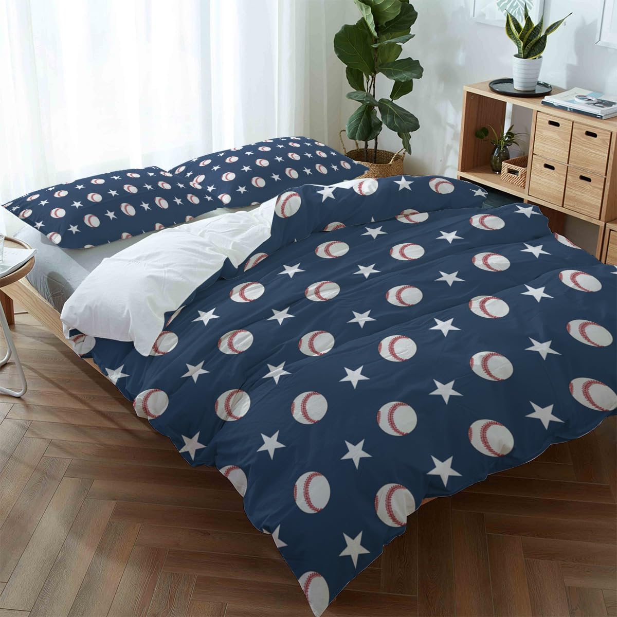 LooPoP California King Duvet Cover Set with Zipper and Pillow Cases