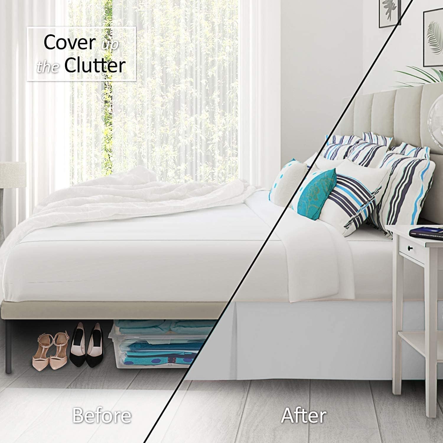 Shreem Linen Light Grey Luxury Bed Skirt - 16 Drop
