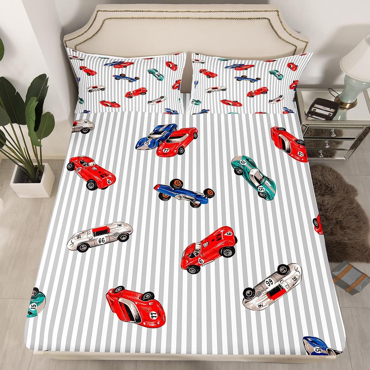 Feelyou Race Car Bed Sheet Set for Kids