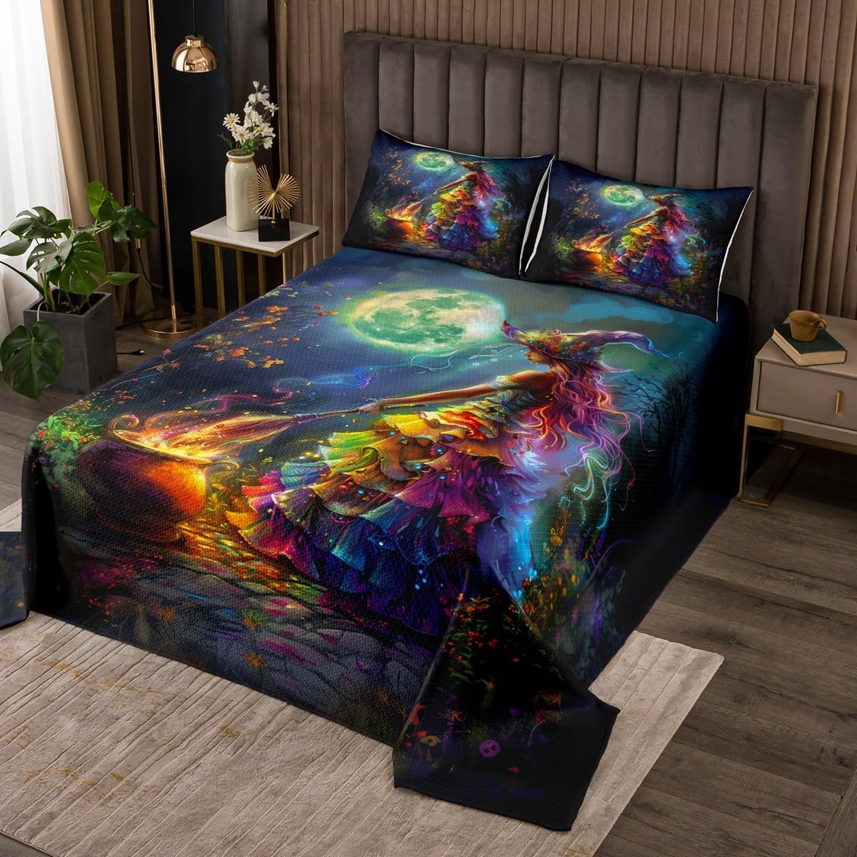 Manfei Witch Princess Queen Bedspread Set