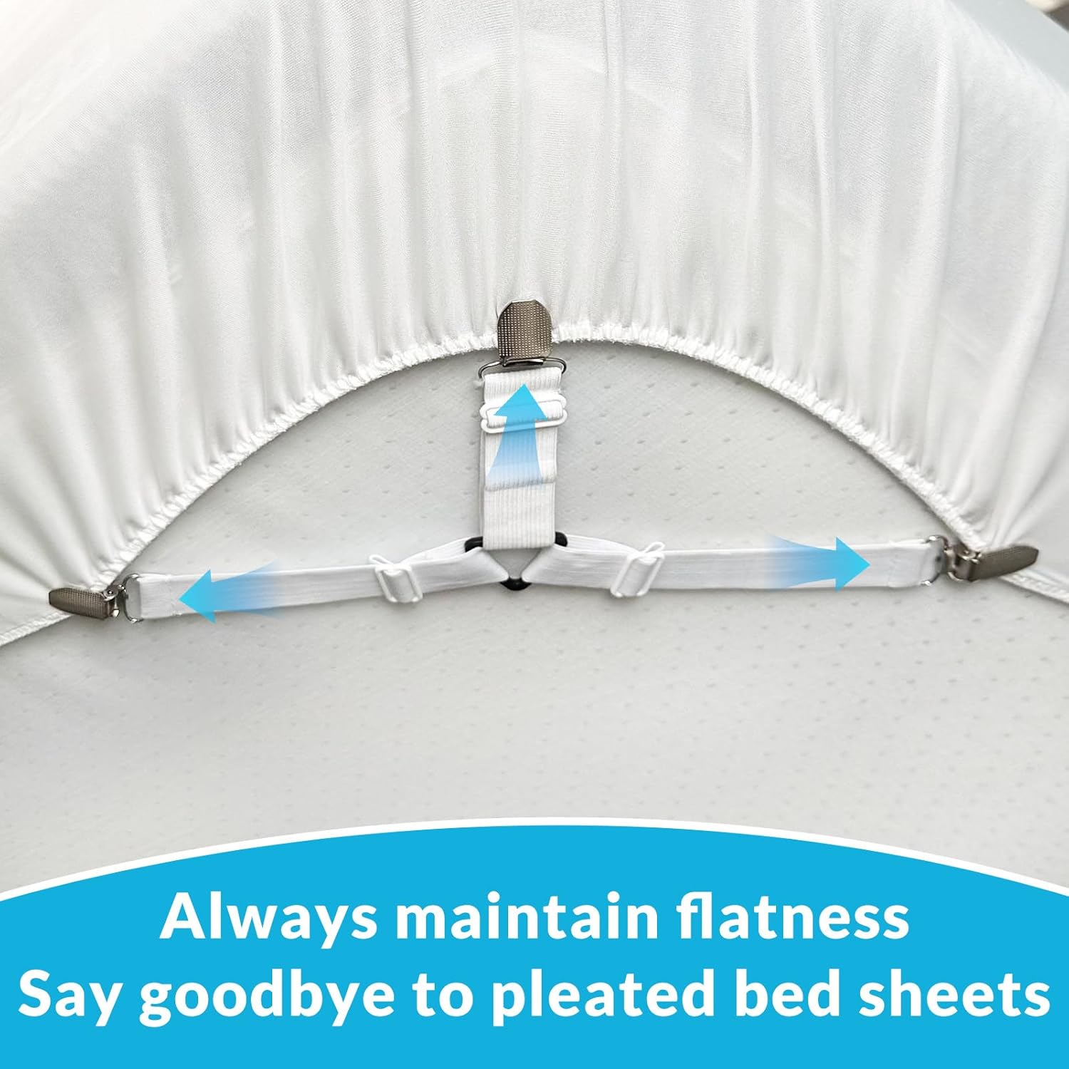 Inscool Bed Sheet Straps - 4-Pack Adjustable Clips for Secure Fit