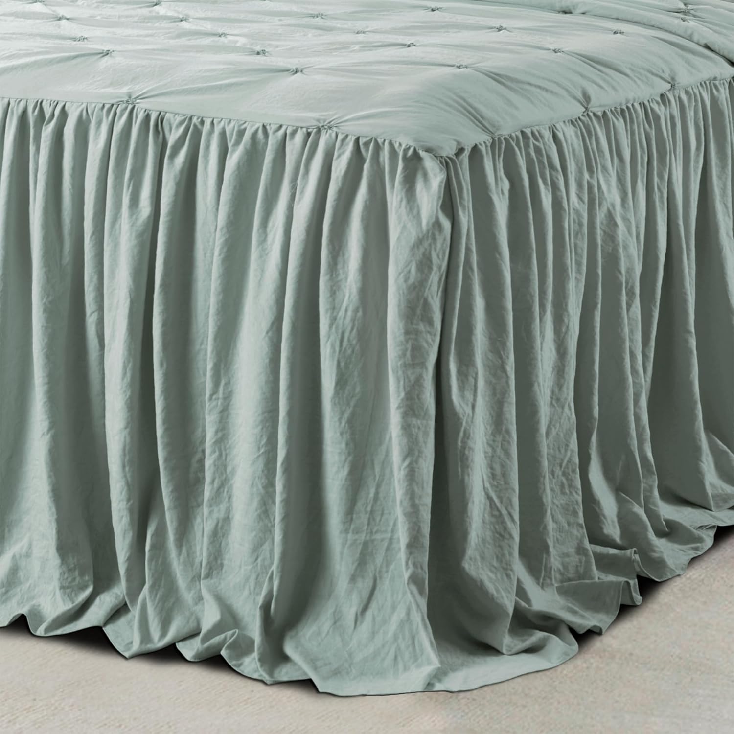 Lush Decor Ravello Ruffle Skirt Bedspread Set - King Blue