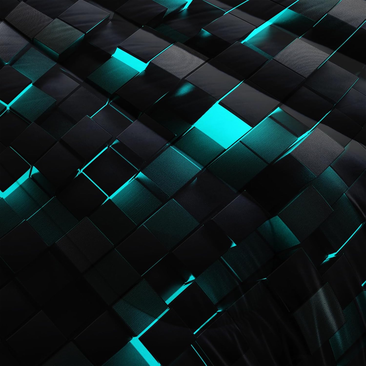 Geometric Turquoise Black 3-Piece Comforter Set