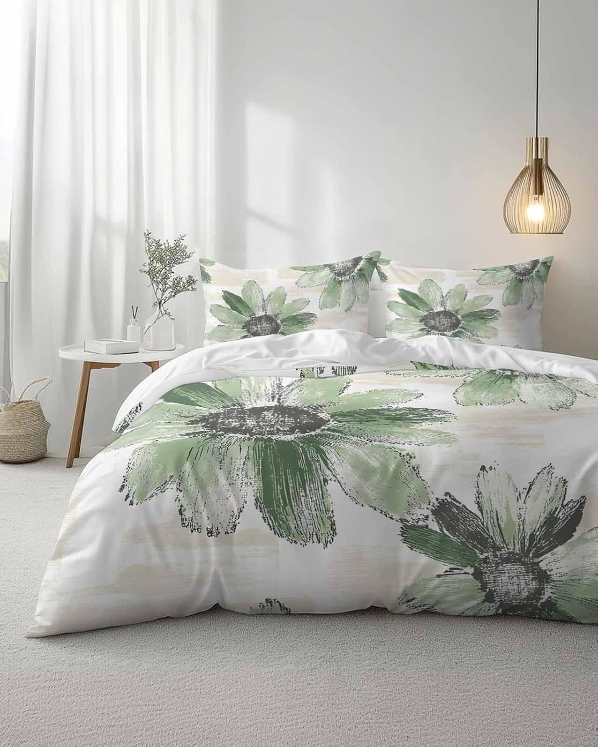 ZOE GARDEN Sage Green Duvet Cover Set Full Size