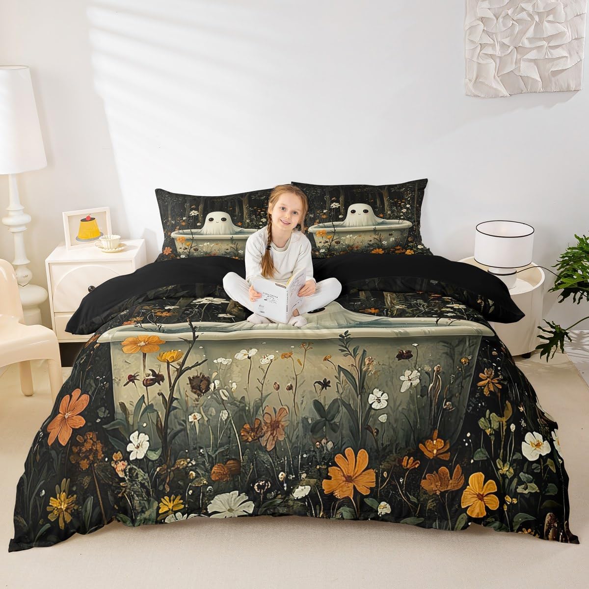 Castle Fairy Kawaii Ghost Kids Duvet Cover Set