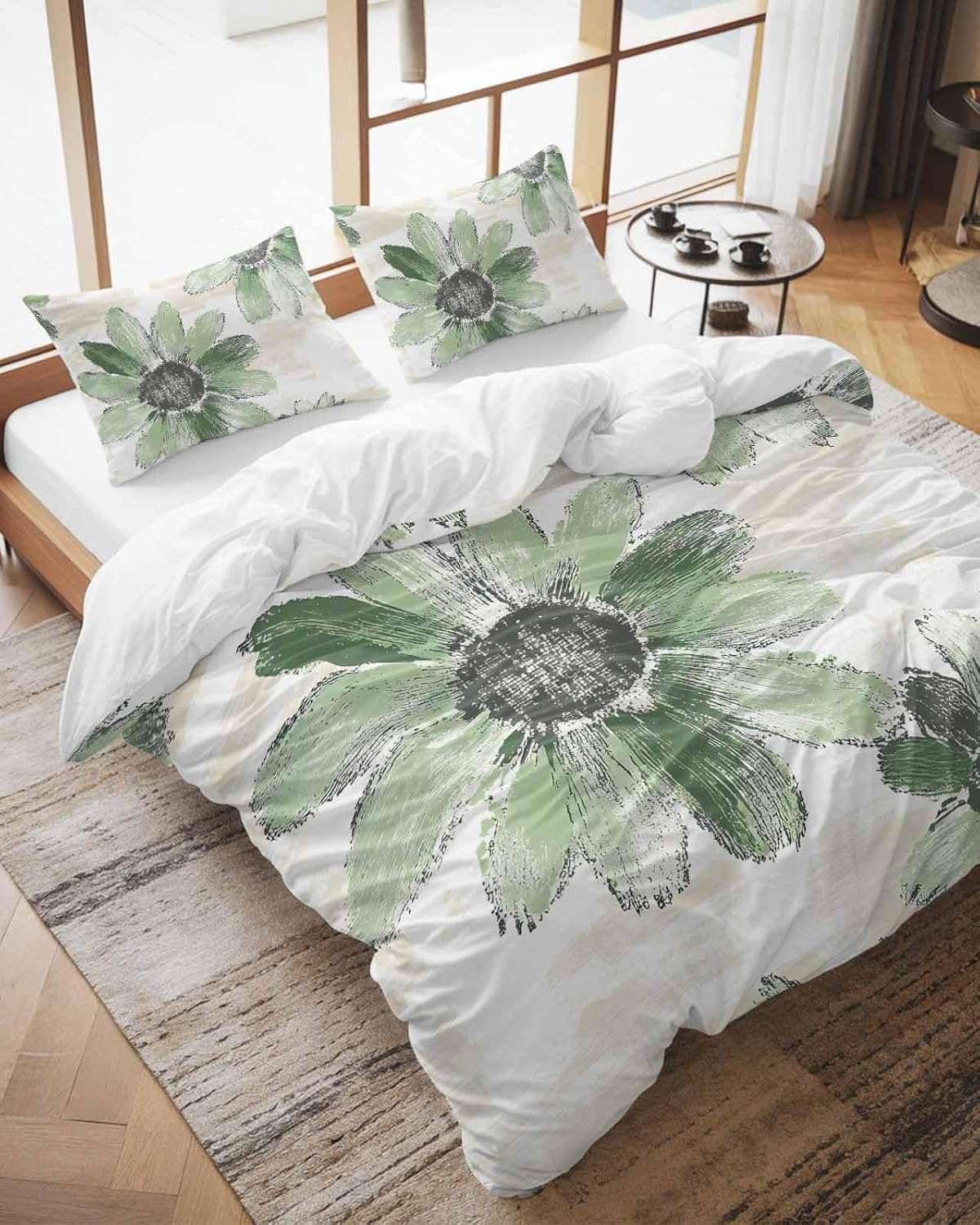 ZOE GARDEN Sage Green Duvet Cover Set Full Size