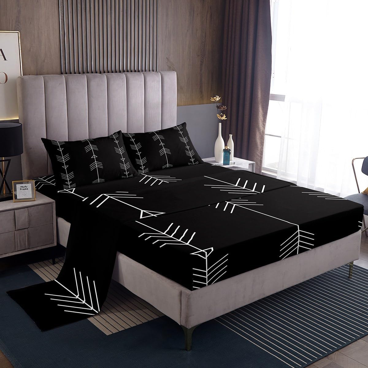 Boho Geometric Queen Sheet Set with Deep Pockets