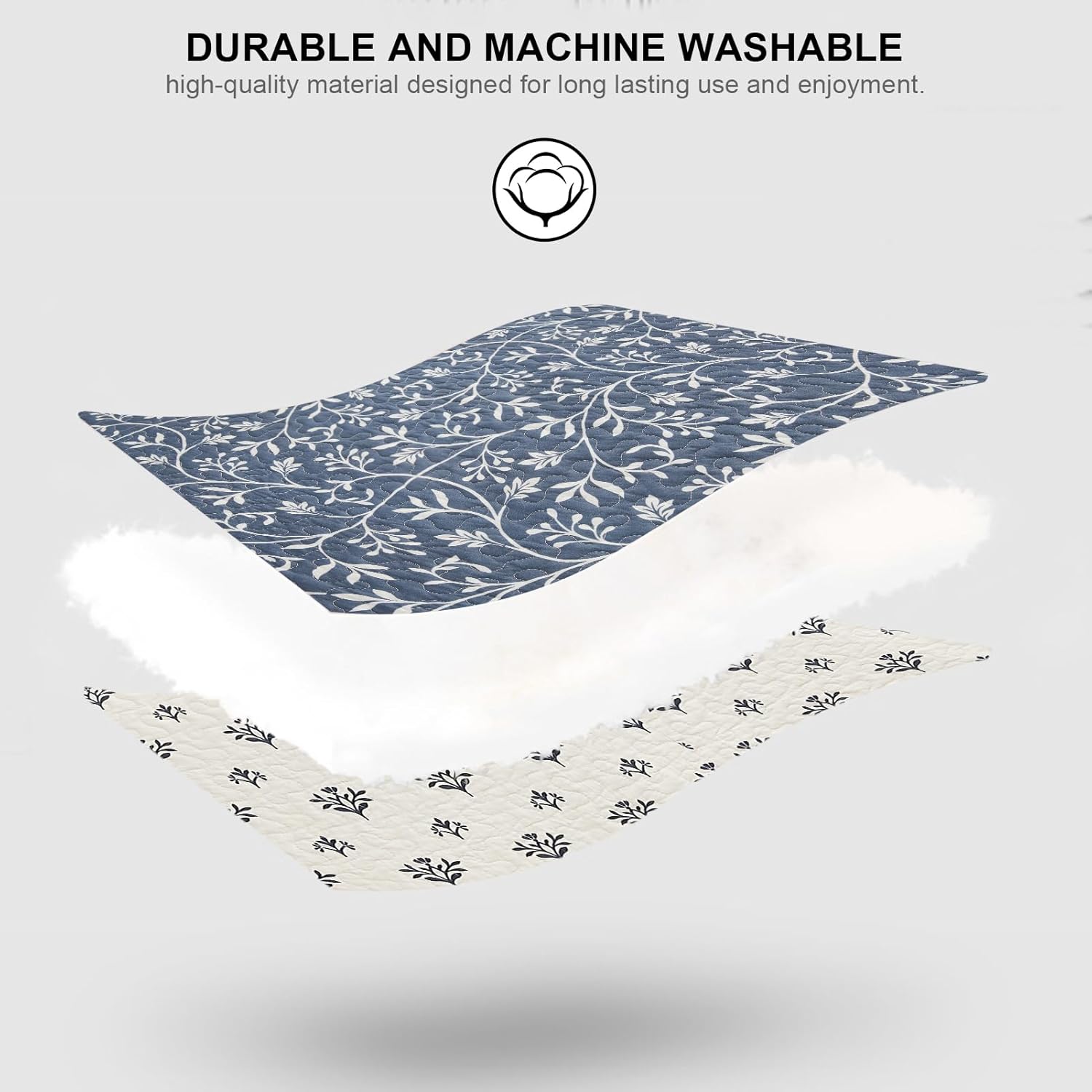 PANGUSHAN 102x120 Cotton Bedspread Set Reversible