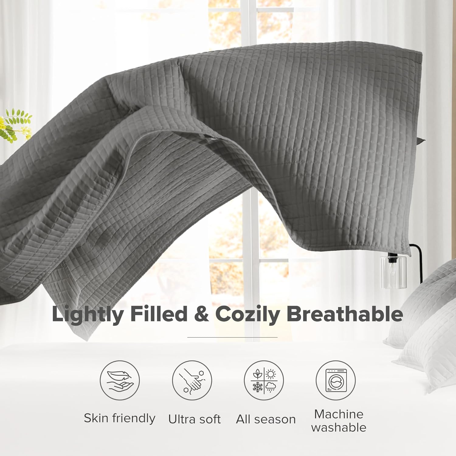 Comfort Spaces Charcoal King Quilt Set 3 Piece 1