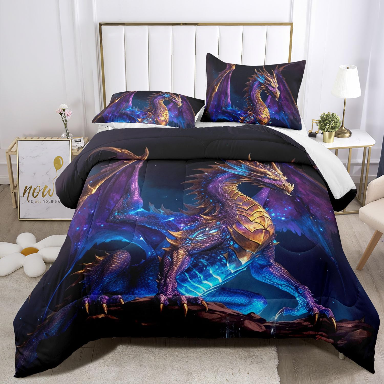 3D Dragon Comforter Set King Size for Boys